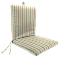 Grey Stripe Rectangular Outdoor Chair Cushion with Ties C163451