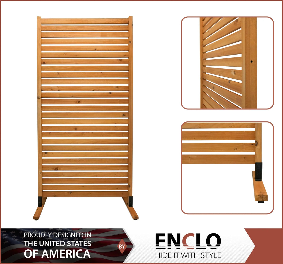 6 ft H x 3 ft W Slatted Wood Privacy Screen Kit (1 Panel) W443866