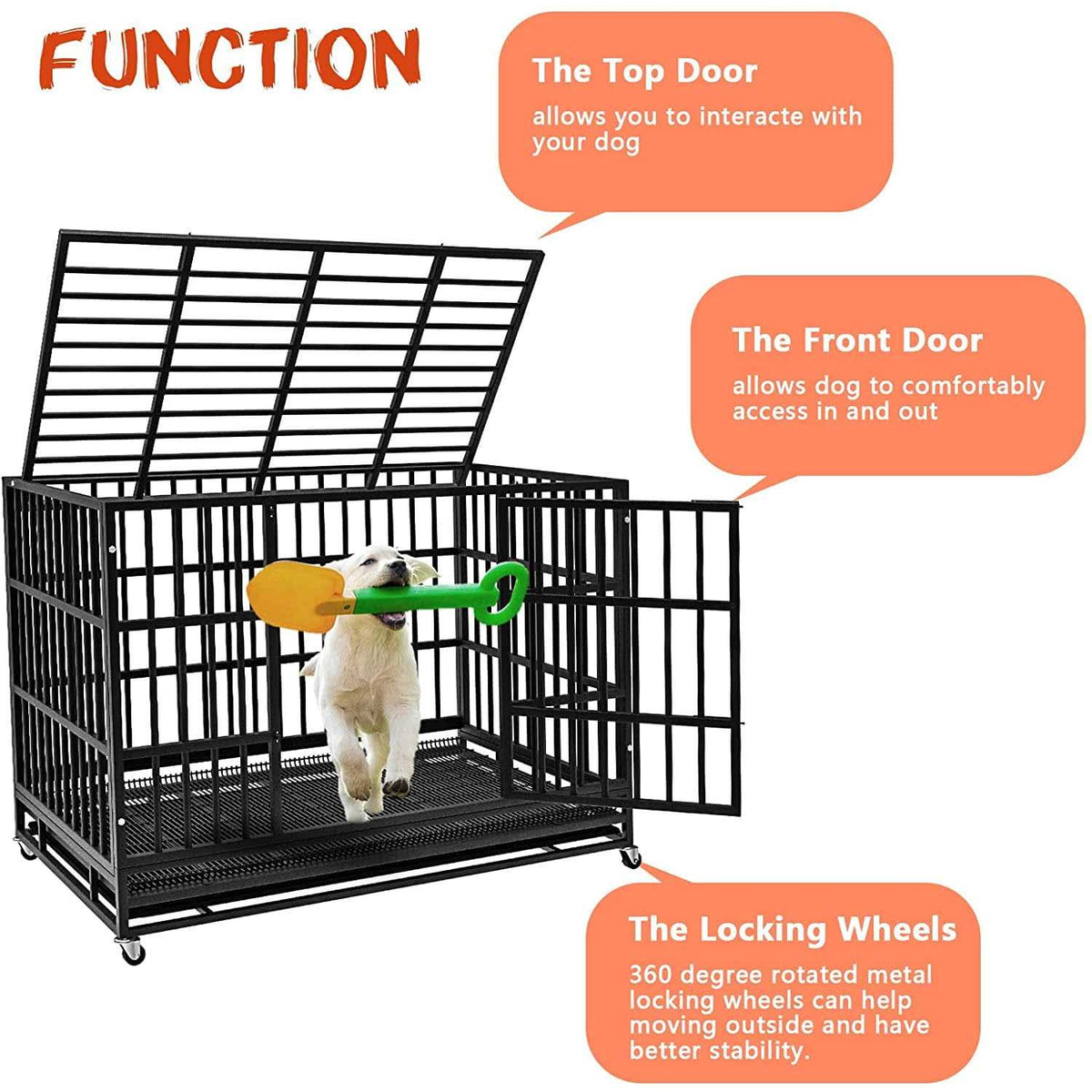 Heavy Duty Dog Crate with Removable Tray R846