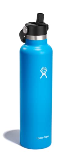 24 Oz Stainless Steel Water Bottle with Straw Cap S107