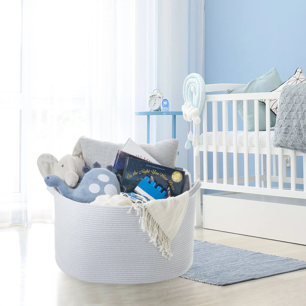 Baby Blue XXL Cotton Rope Basket P17117