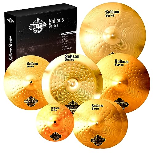 7-Piece Drum Cymbal Set with 14" Hi Hats, 16" & 18" Crash, 20" Ride, 18" China & 10" Splash E9882