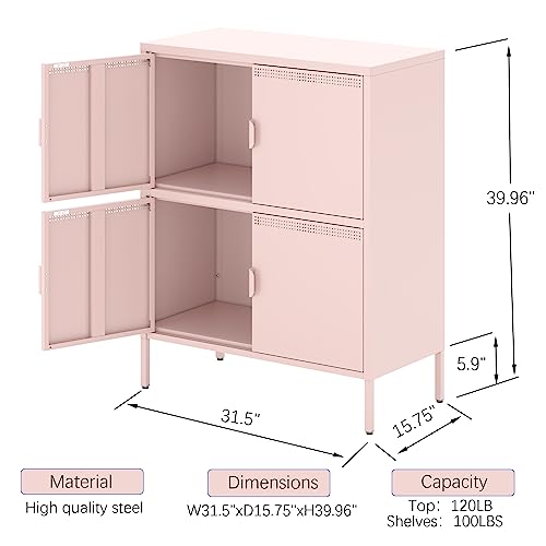 Black 2 Door Metal Storage Cabinet with Adjustable Shelf S267