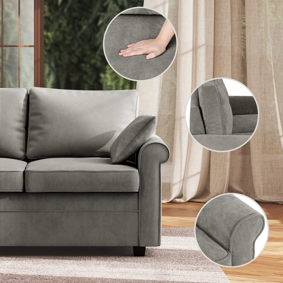 Brown Corduroy 2 in 1 Sleeper Sofa Bed U701