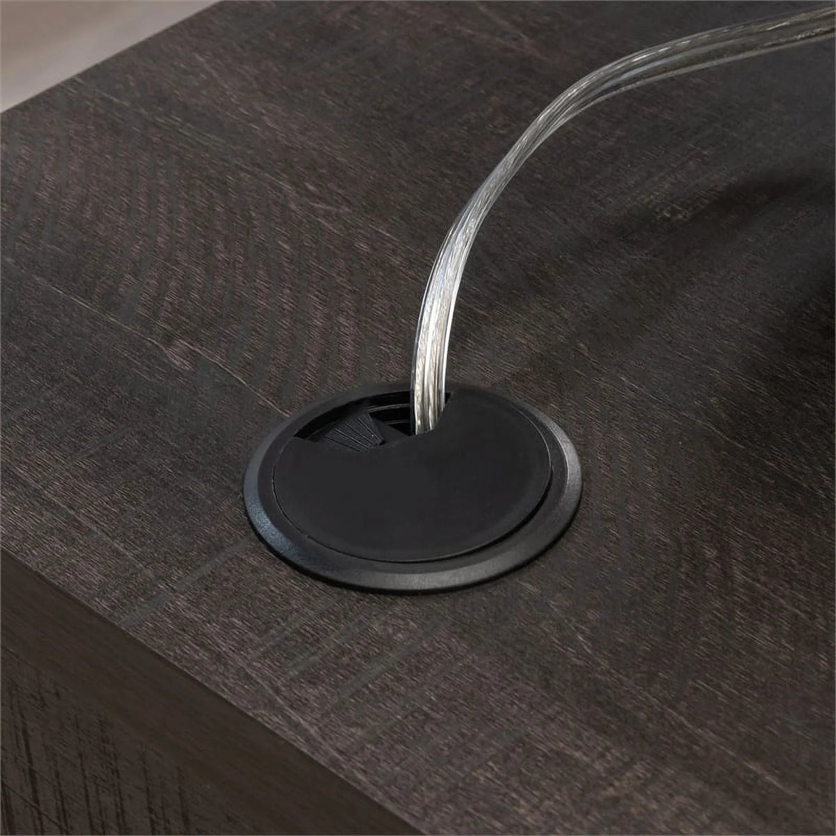 Contemporary L-Desk in Blade Walnut F321612