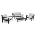 Light Gray Acacia Wood 4 Seater Chat Set with Cushions F746