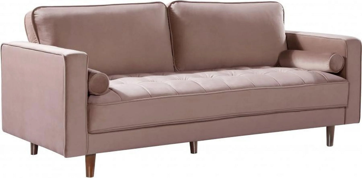 Pink Velvet Sofa Loveseat & Chair Set 3Pcs Y350
