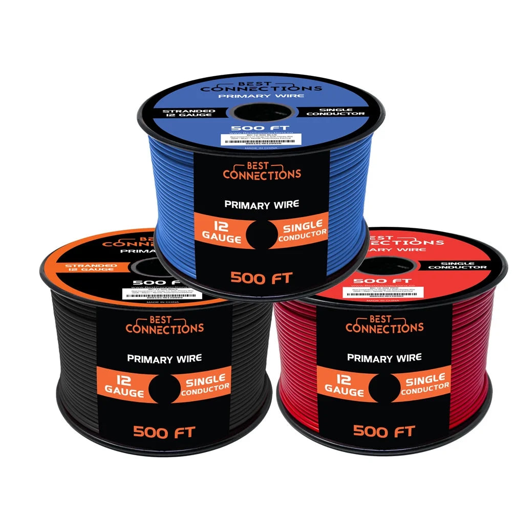 12 Gauge Automotive Primary Wire 3 Color Bundle Set A8335