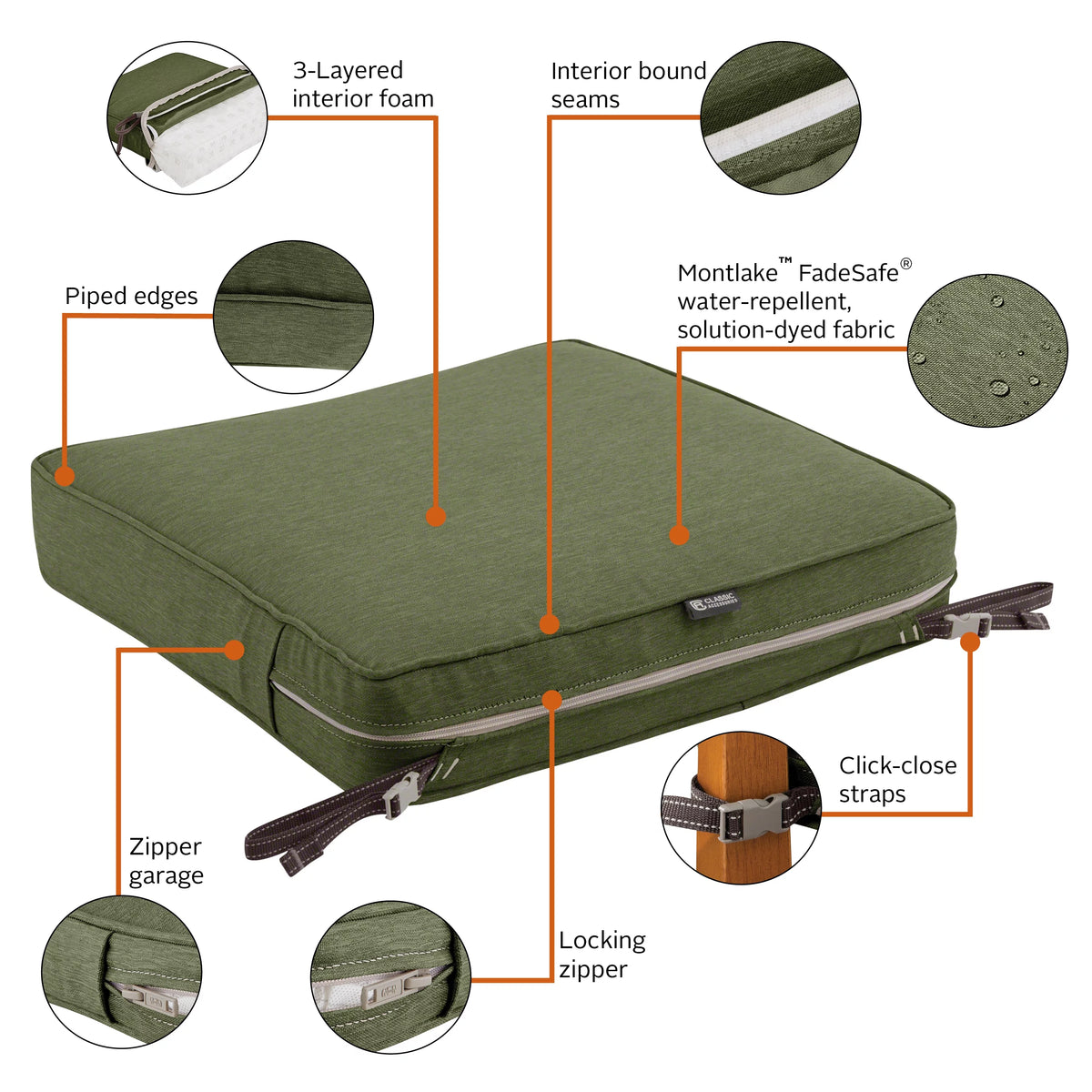 Square Patio Dining Seat Cushion J3062