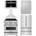 30 in. Dual Fuel Range, Range Hood, Microwave Drawer, Dishwasher, Refrigerator N3282