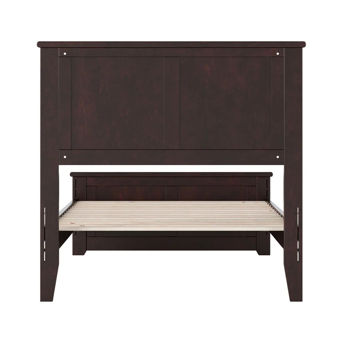 Twin Solid Wood Low Profile Platform Bed with Footboard, Espresso U80014