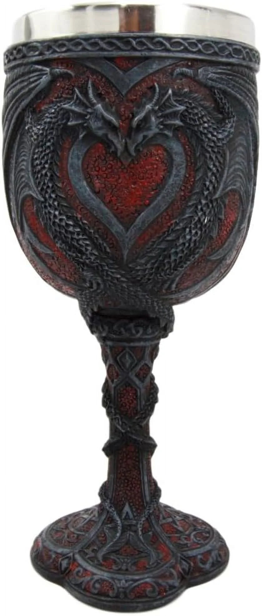 Dual Dragon Heart Wine Goblet Chalice Y833525