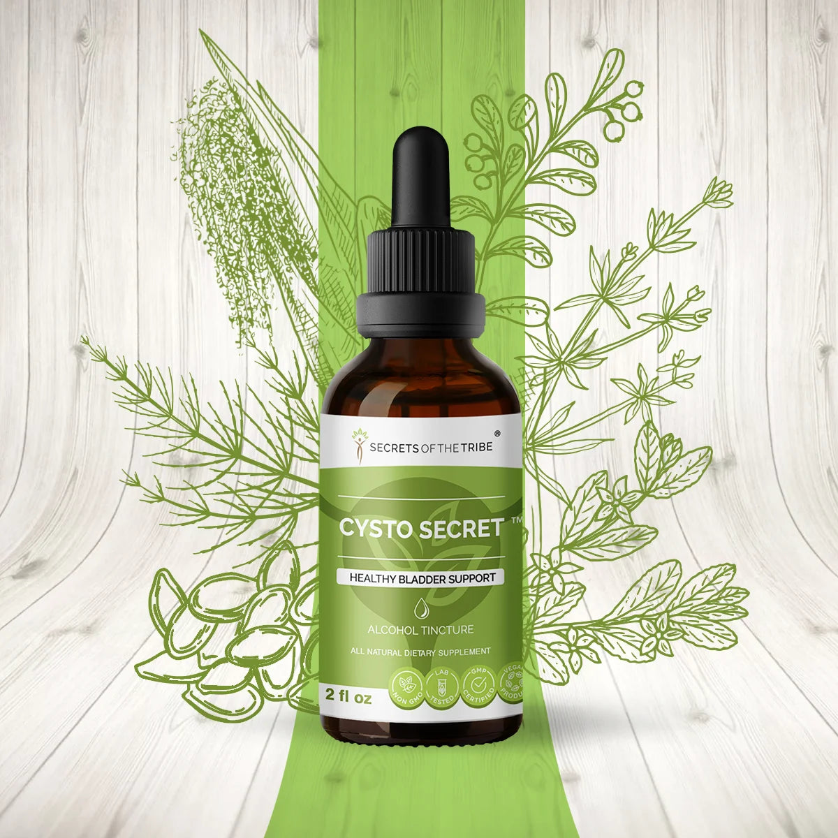 Corn Silk Cleavers Horsetail Uva Ursi Pumpkin Buchu Tincture 2 oz G32508