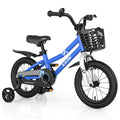 14 Kid's Bike with Training Wheels and Basket, Blue J958678