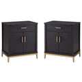 Wood Nightstand with AC USB Set of 2 S269111