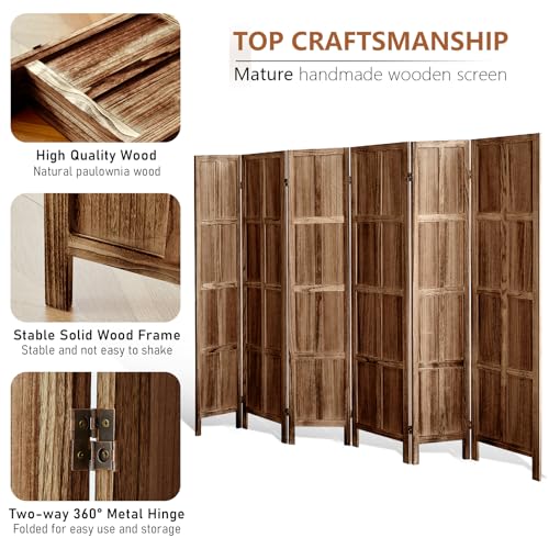 5.6 FT Folding Wooden Room Divider B6821