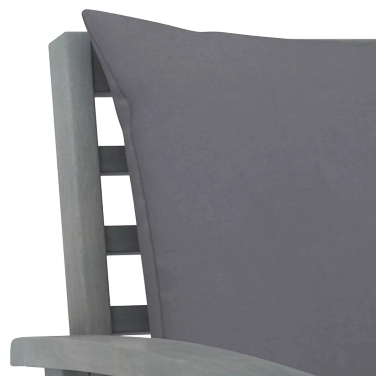 Dark Gray Cushion Solid Acacia Wood Patio Bench K59998