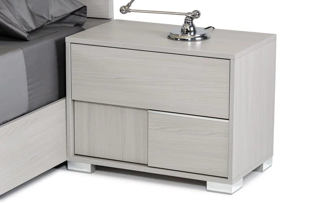 Grey Veneer LED King Bedroom Set 6Pcs A53859