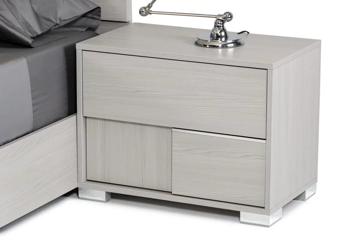 Grey Veneer LED King Bedroom Set 6Pcs A53859