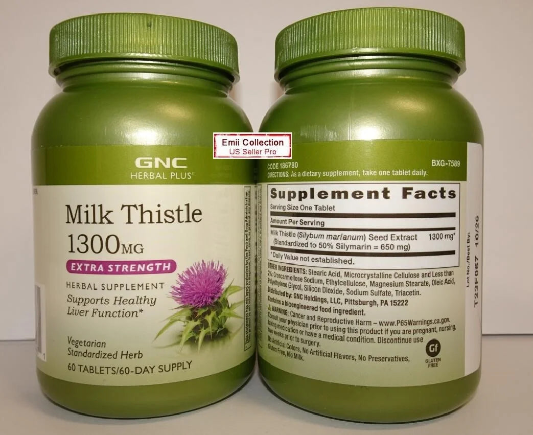 Milk Thistle 1300MG 60 Tablets (2 Bottles) F16278