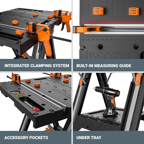 2-in-1 Folding Work Table & Sawhorse Portable Workbench L847412