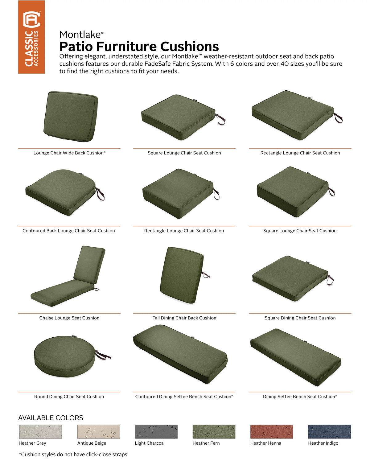 Square Patio Dining Seat Cushion J3062