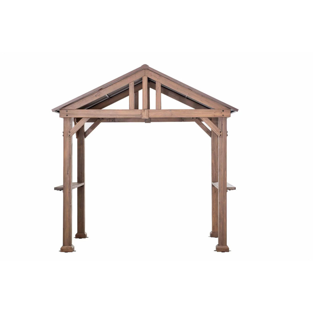 9 ft. x 6 ft. Cedar Wood Hardtop Grill Gazebo V732239