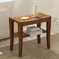 18.5" Bamboo Shower Bench with Storage Shelf N6343