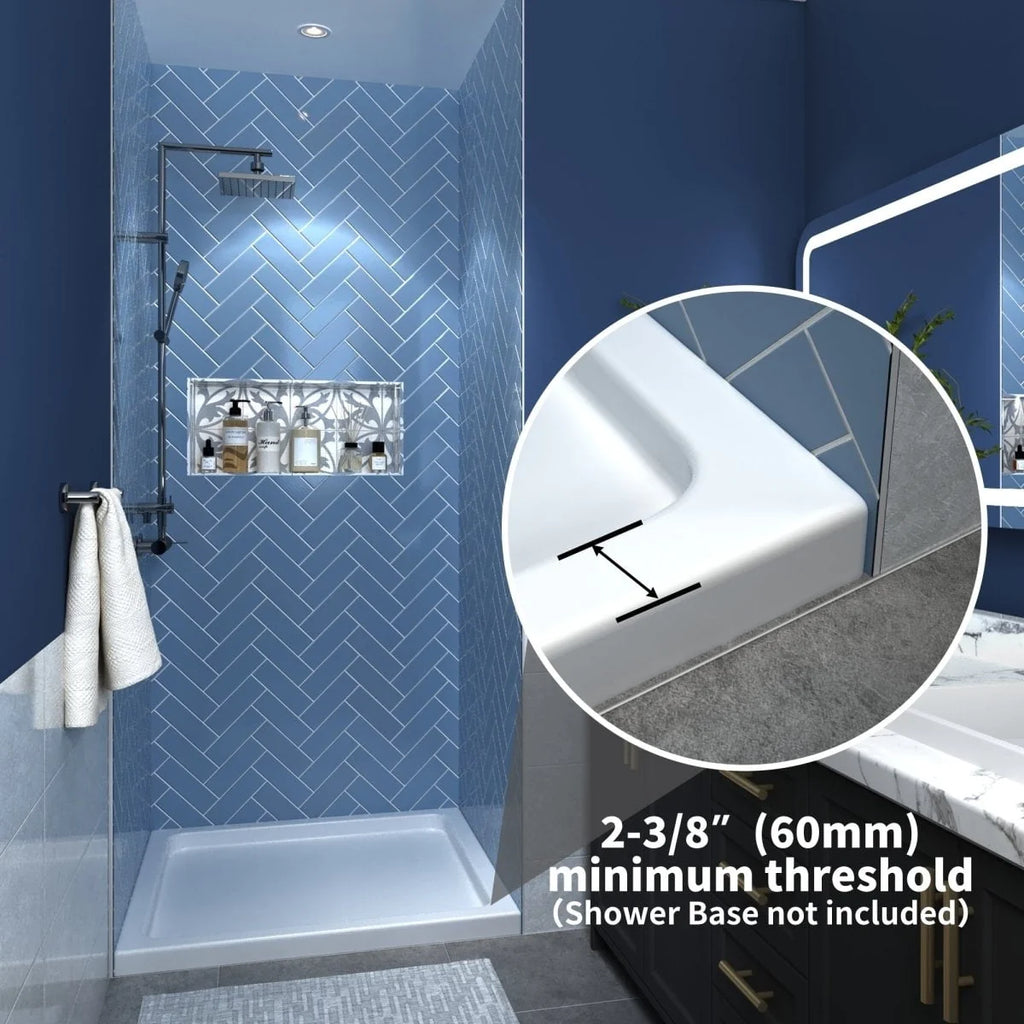24-25.5 W x 72 H Clear Glass Hinged Shower Door Z372
