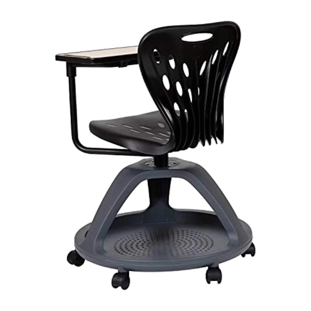 Black Plastic Mid Back Desk Chair with Casters S1857