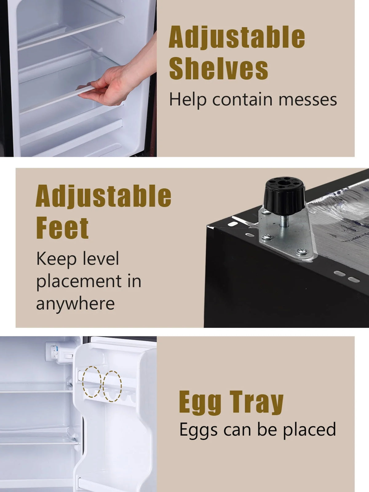 3.5 Cu.ft Mini Fridge with 7 Level Thermostat J5274