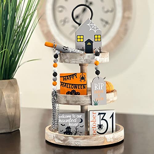 6 Pcs Halloween Themed Tiered Tray Decor Set B140971