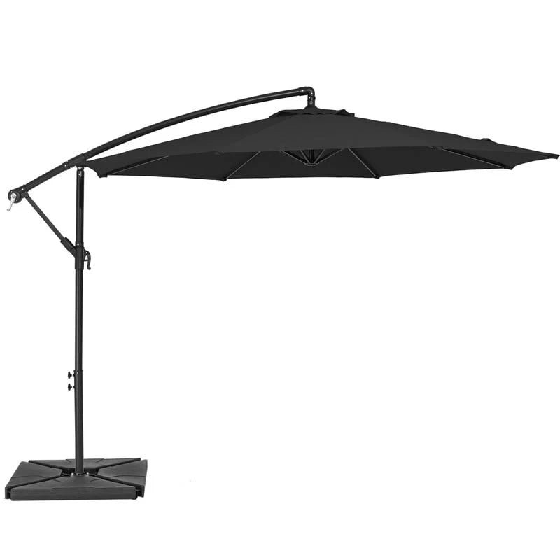 10ft Heavy Duty Offset Cantilever Patio Umbrella with 4-Piece Base T701483