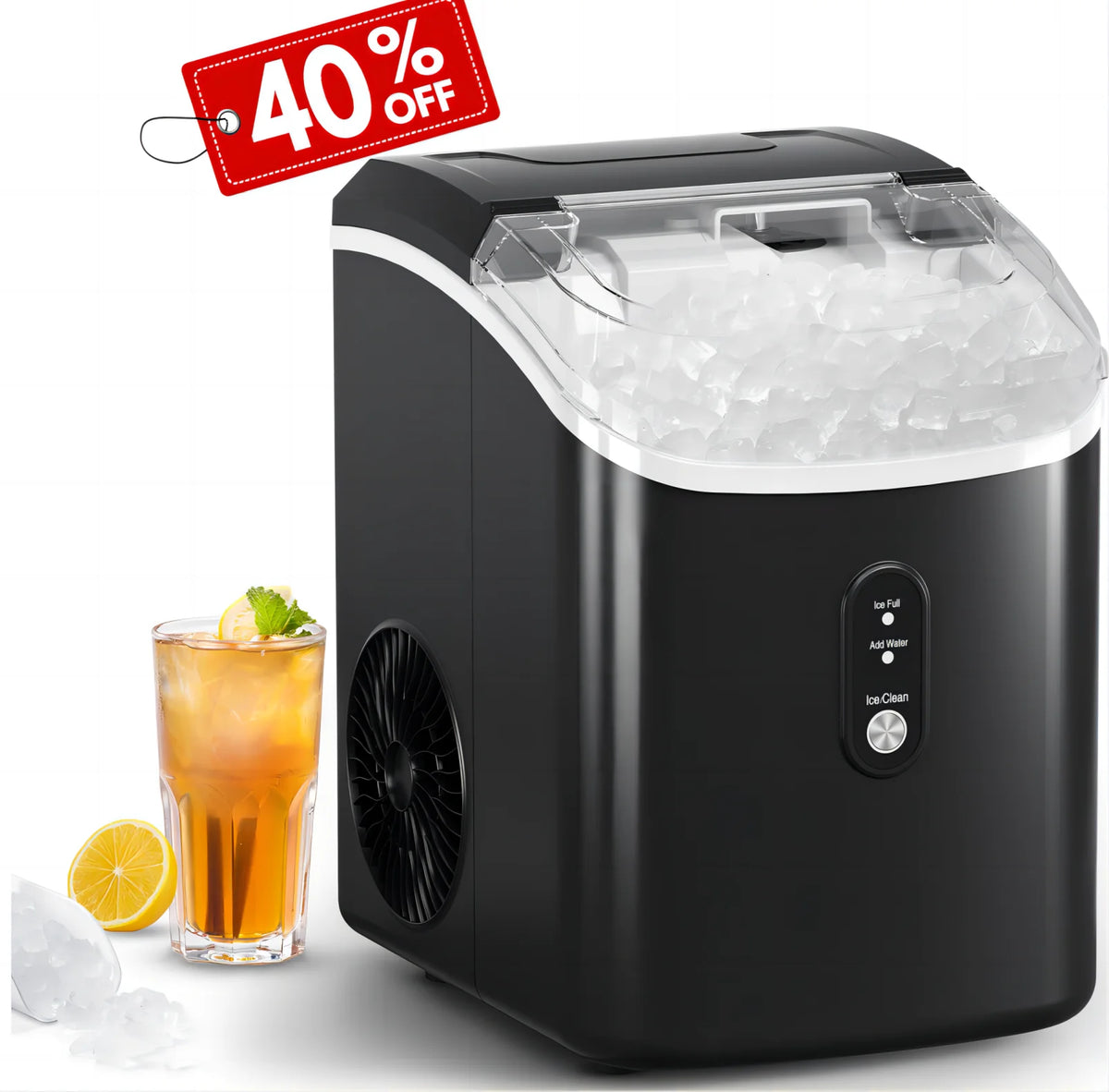 33lbs Countertop Nugget Ice Maker with Scoop E7166