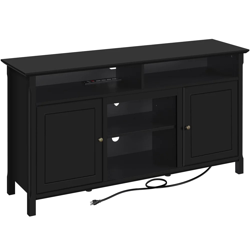 Black TV Stand with Power Outlet H846