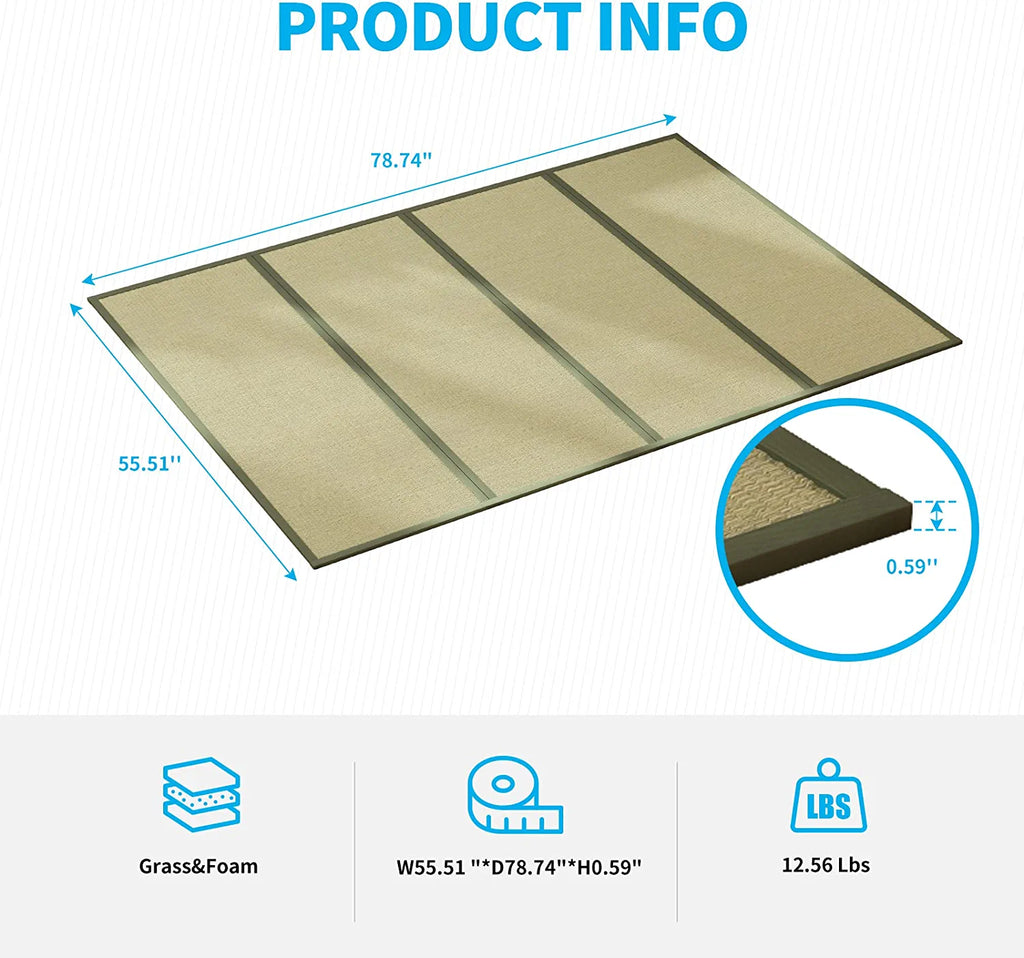 Full Size Natural Grass Tatami Floor Sleeping Mattress S223083