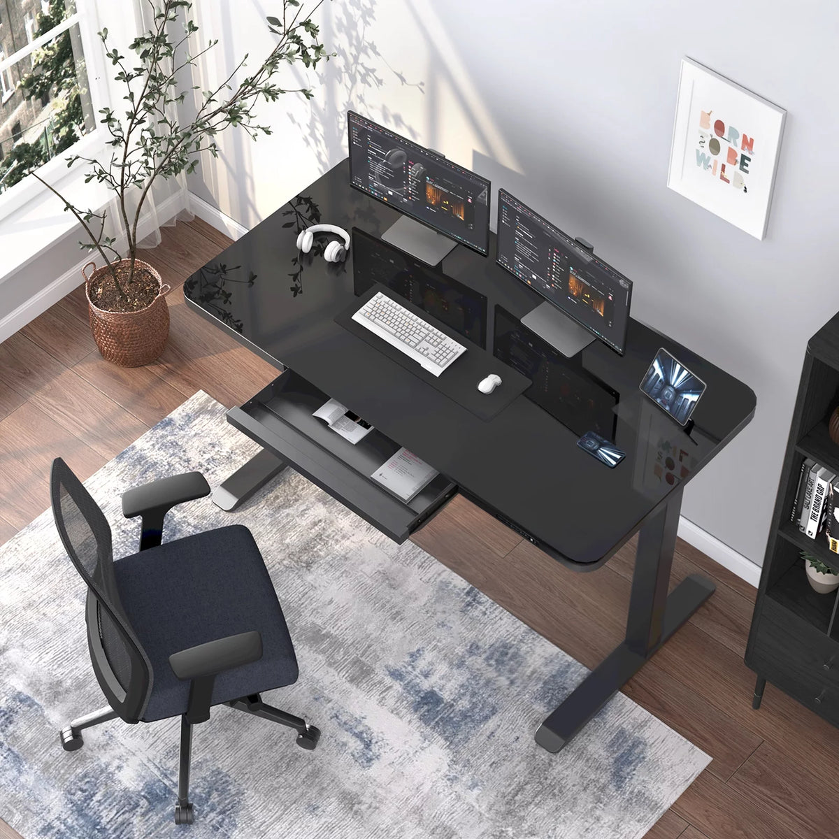 45 Inch Adjustable Height Standing Desk with Drawers T870503