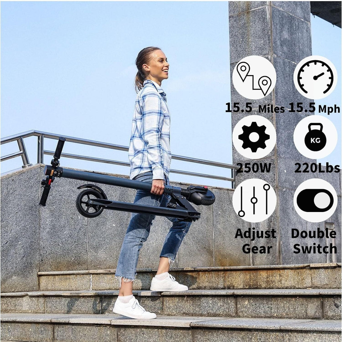 250W Lightweight Foldable Commuter Electric Scooter L83179
