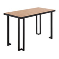Black Steel Natural Wood Top Desk S5411