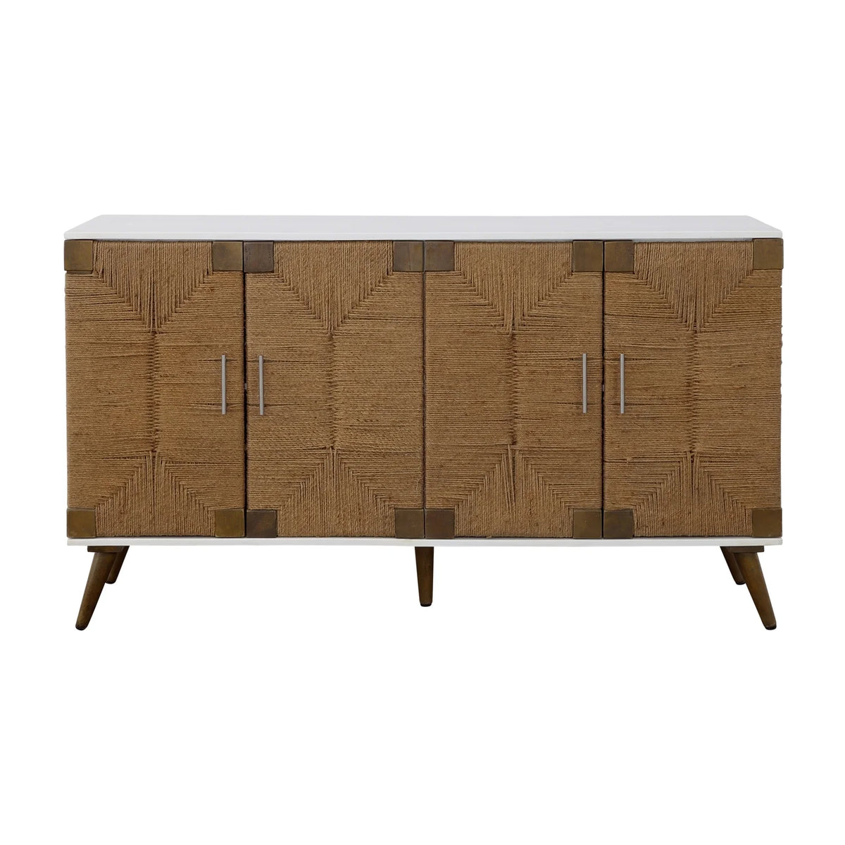 White 4-Door Wood Credenza F622742