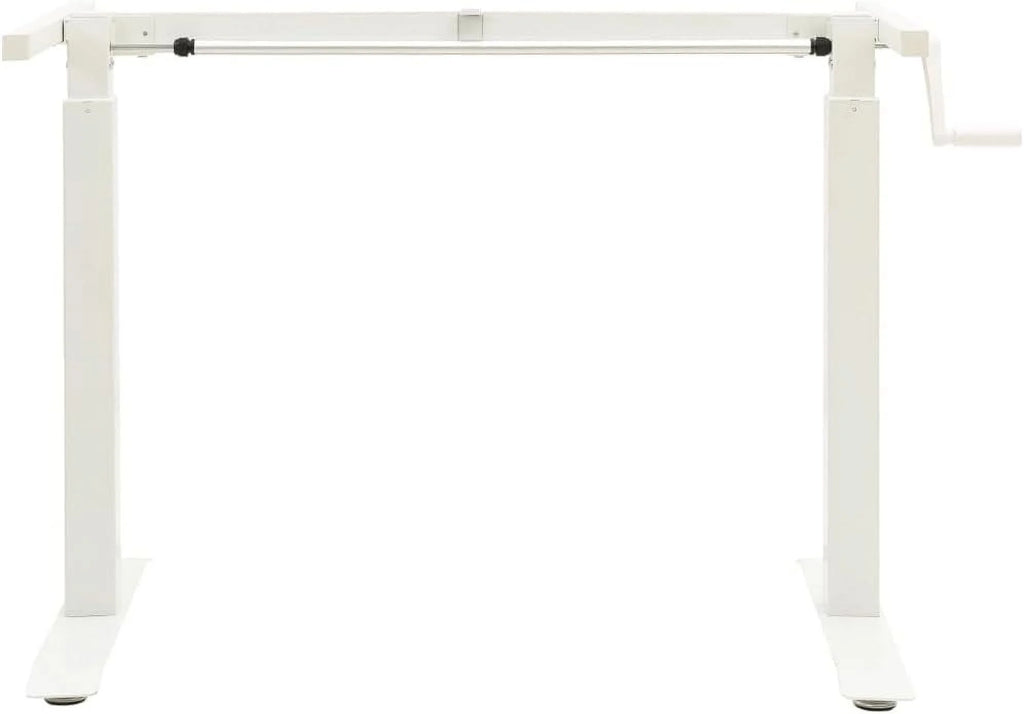 White Adjustable Standing Desk Frame with Crank System L3075