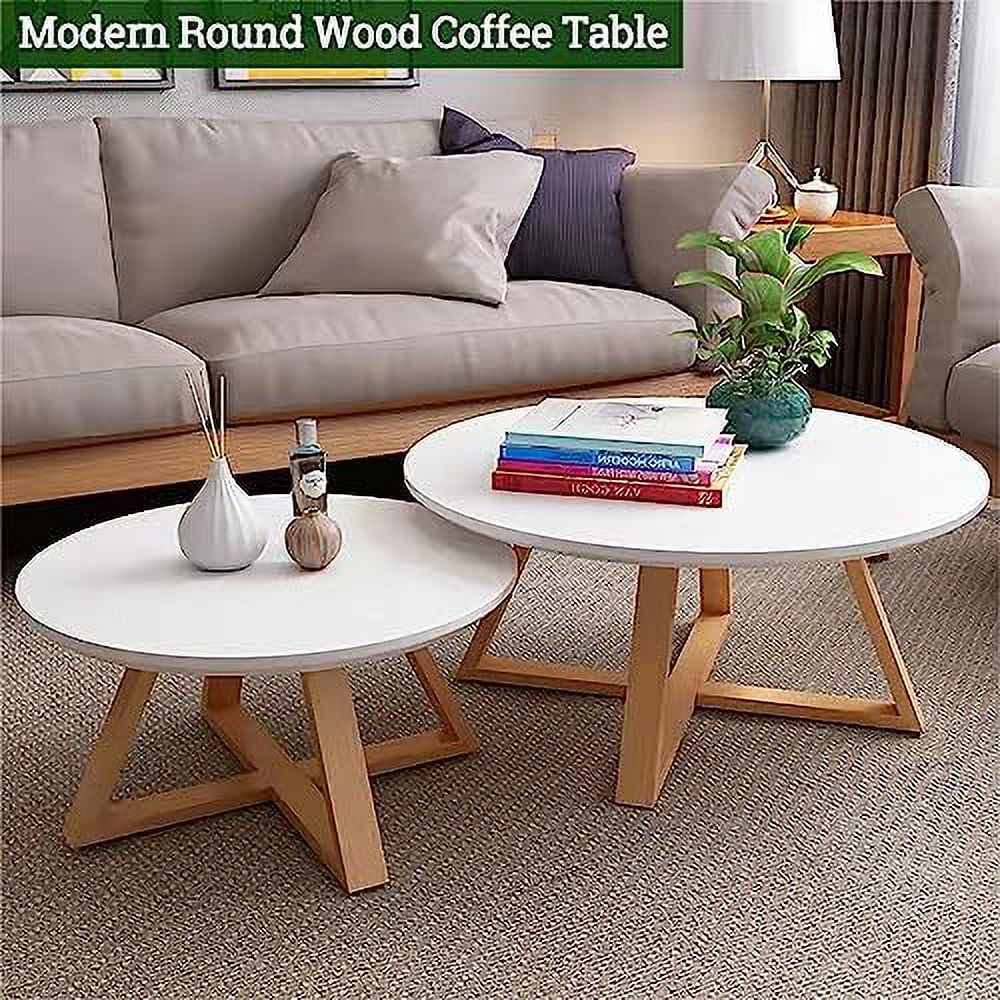 Solid Wood Round Coffee Table 28'' White G496693